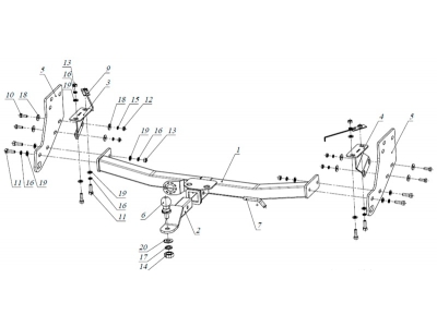 Фаркоп Бизон шар Е съемное крепление под американский квадрат для Isuzu D-MAX 2012-2021